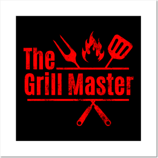 The Grill Master Vintage Distressed Funny Grill Dad Grilling Posters and Art